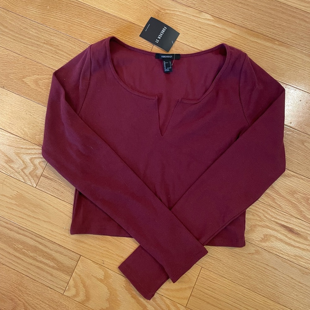 Burgundy Crop Top